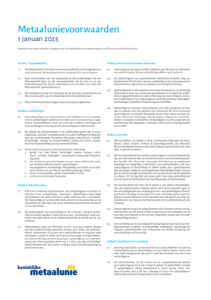 Metaalunievoorwaarden 2025 Nederlands pdf